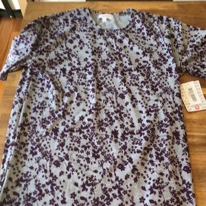 Lularoe NWT small Patrick grey with purple flowers